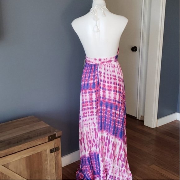 Forever 21 Tie-dye Plunging Halter Neck Maxi Dress - Picture 6 of 7